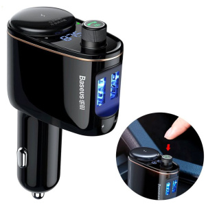 Baseus S-06 autós FM transzmitter (12/24V) - MP3, 3.4A 2x USB autós töltő #1