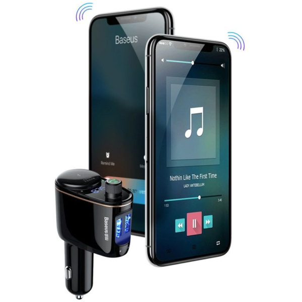 Baseus S-06 autós FM transzmitter (12/24V) - MP3, 3.4A 2x USB autós töltő #5