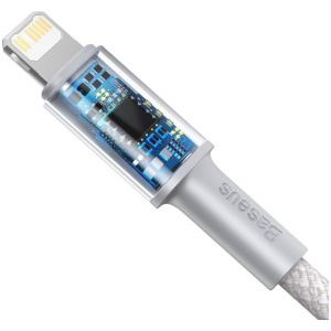 Baseus USB-C – Lightning töltő- és adatkábel 20W, fonott, fehér 1m #2