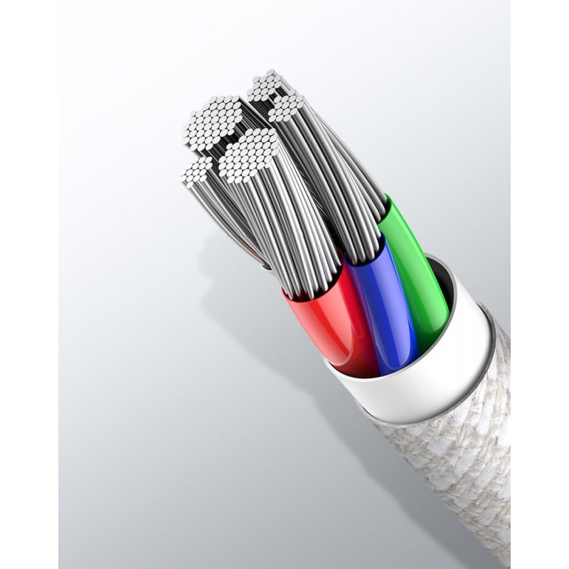 Baseus USB-C – Lightning töltő- és adatkábel 20W, fonott, fehér 1m #3