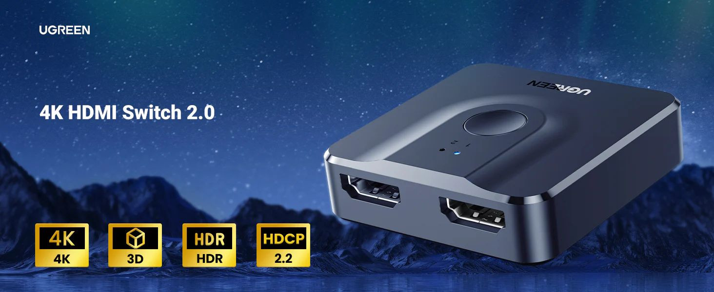 Ugreen kétirányú 2-in-1 HDMI 4K 60Hz splitter és átkapcsoló #2