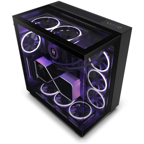 NZXT H9 Elite Black ház üveg oldalablakkal (fekete) #1