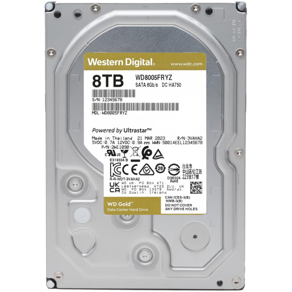 8TB WD Gold - SATA3 HDD 256MB - WD8005FRYZ #1