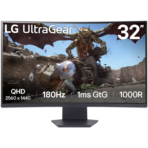31,5" LG 32GS60QC-B UltraGear™ QHD ívelt gaming monitor (VA LED, 180Hz) #1