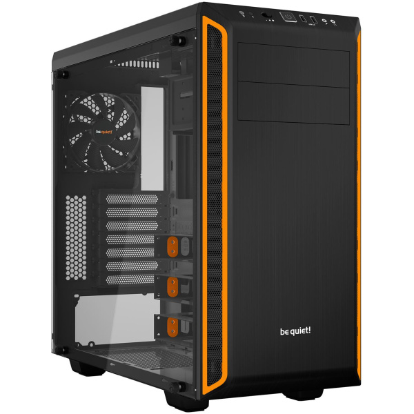 BeQuiet! Pure Base 600 ház üveg oldallappal (fekete-narancs) #1