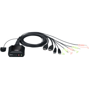 KVM 2 PC átkapcsoló - HDMI 4K, USB és audio csatlakozókkal ATEN CS22H #1