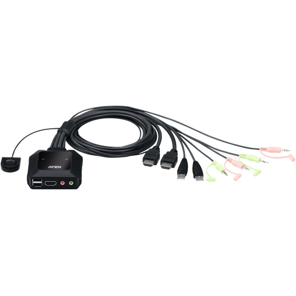 KVM 2 PC átkapcsoló - HDMI 4K, USB és audio csatlakozókkal ATEN CS22H #1