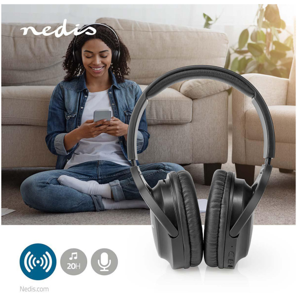 Nedis Over-Ear Bluetooth fejhallgató 20 óra akkuidővel (fekete) #5