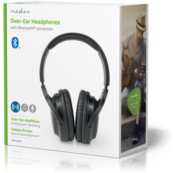 Nedis Over-Ear Bluetooth fejhallgató 20 óra akkuidővel (fekete) #7