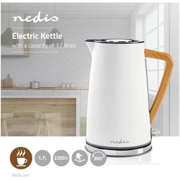 Nedis 1,7 l-es rozsdamentes acél vízforraló puha borítással #2