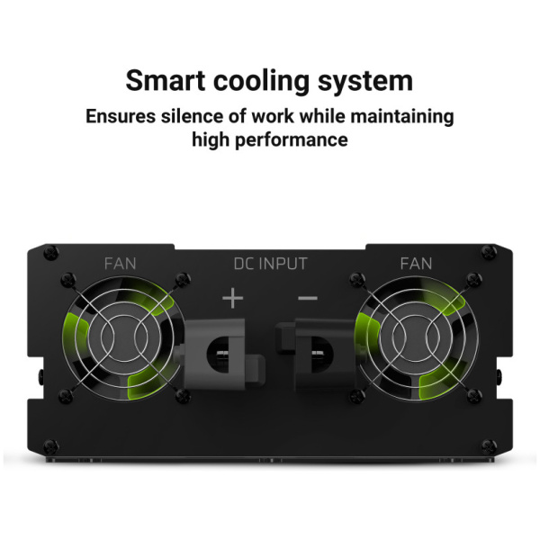 Green Cell autós inverter 2x Schuko + USB, 12V DC > 230V AC (2000W) #5