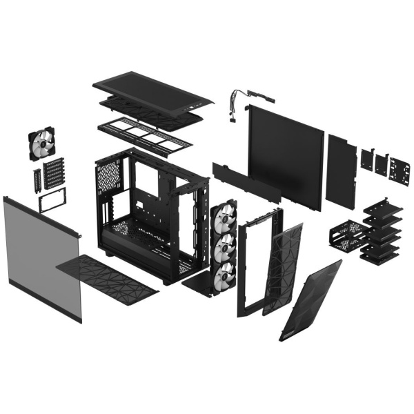 Fractal Design Meshify 2 RGB fekete ház üveg oldallappal #3