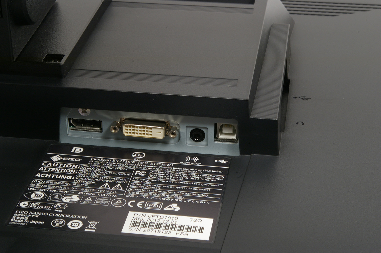 27" EIZO FlexScan EV2736W QHD használt IPS monitor #5