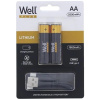 Well újratölthető Lithium akku AA (ceruza) 1660 mAh (2db) USB-C kábellel #1