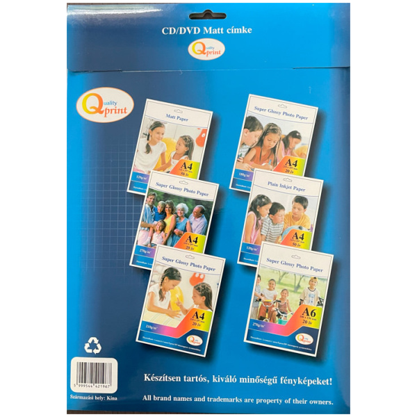 Qprint nyomtatható CD címke 40db (20 ív, 2 címke / ív) #2
