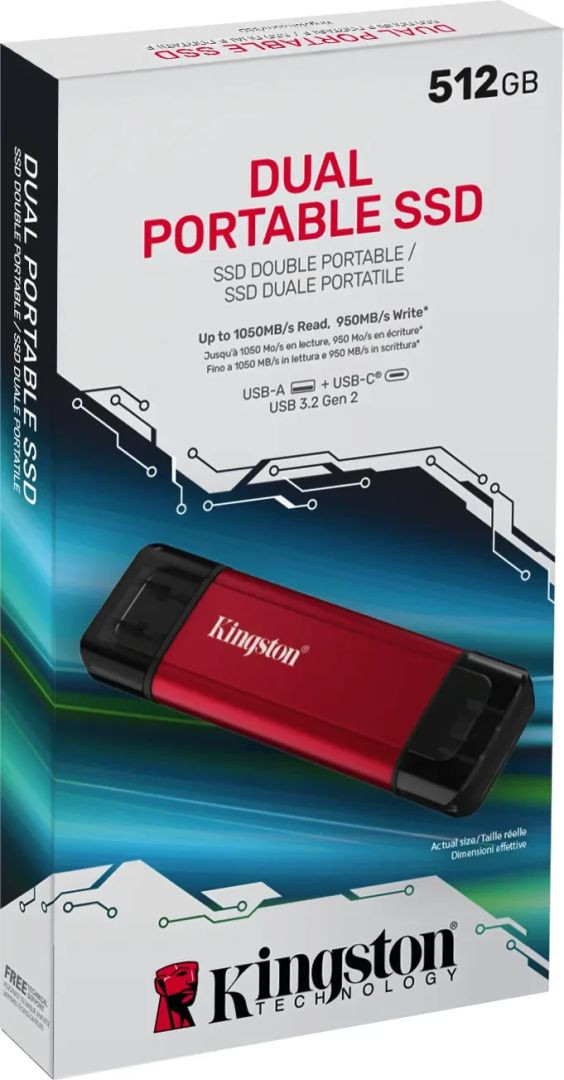 512GB Kingston Dual hordozható USB 3.2 külső SSD (Type-A/C) #5