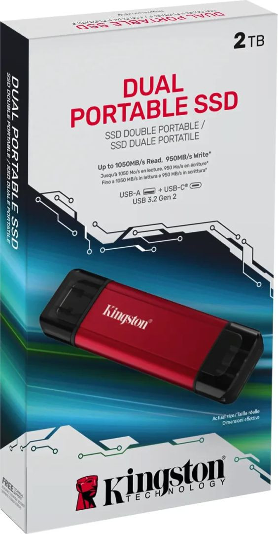 2TB Kingston Dual hordozható USB 3.2 külső SSD (Type-A/C) #4