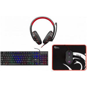 White Shark Comanche 3 4-in-1 Gaming Combo (RGB billentyű, egér, headset, egérpad) #1