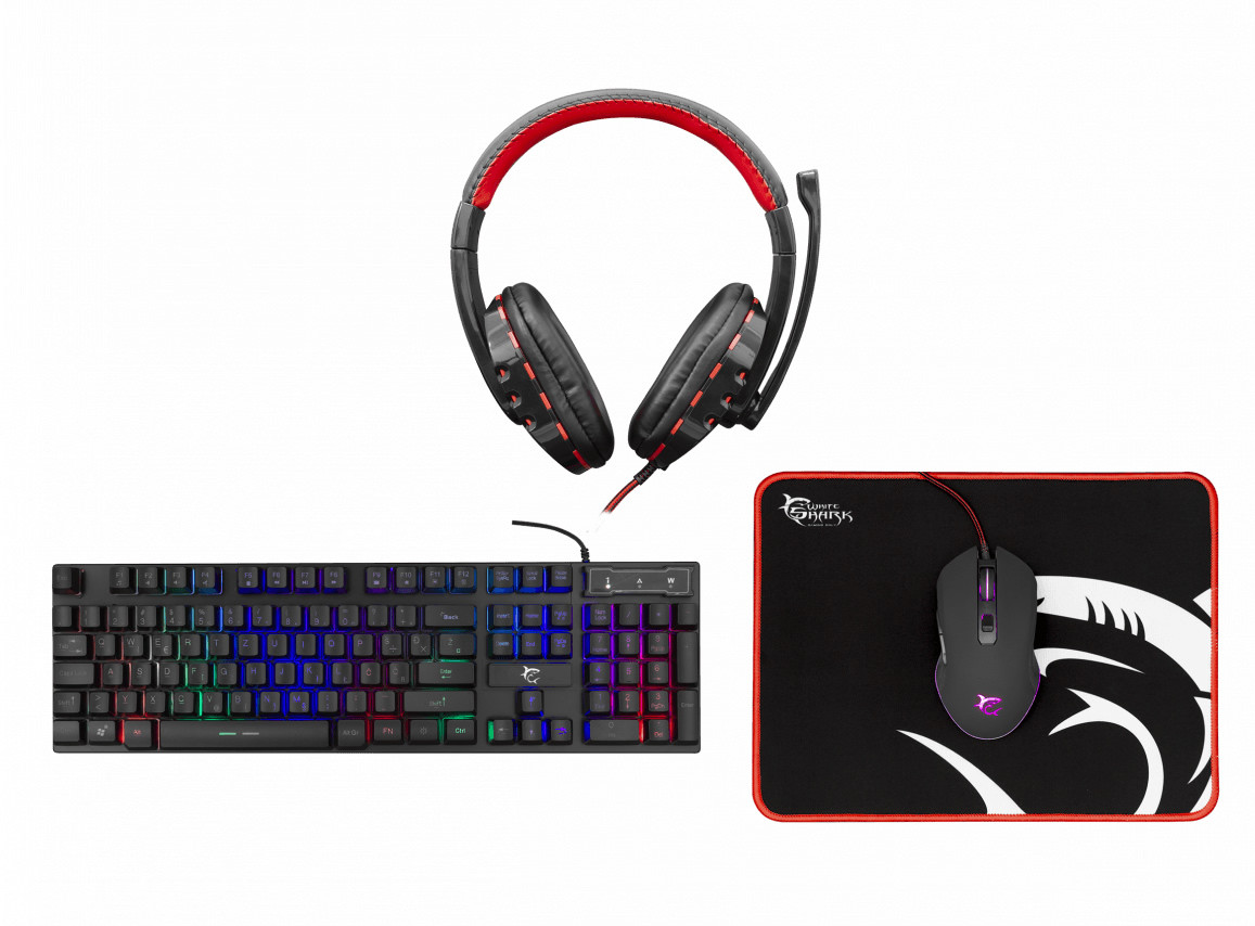 White Shark Comanche 3 4-in-1 Gaming Combo (RGB billentyű, egér, headset, egérpad) #1