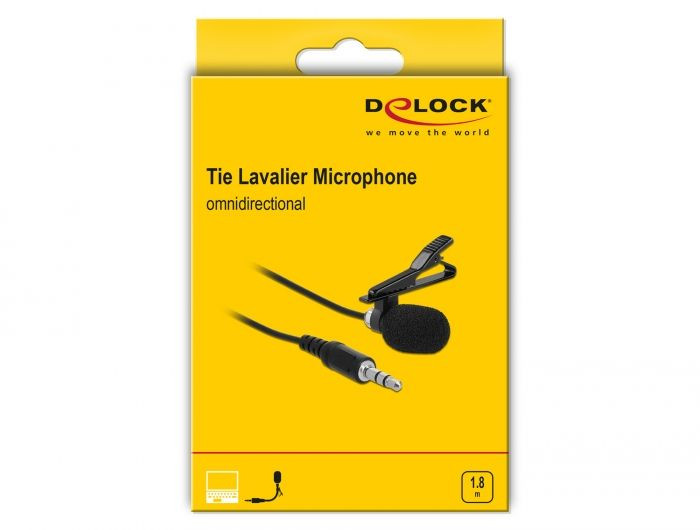 Delock Tie Lavalier Mindenirányú felcsíptethető mikrofon 3,5 Mm-es sztereo jack #5