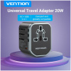Vention hálózati utazótöltő (1x USB-C + 2x USB-A port, 20W - US, EU, UK, AU) #2