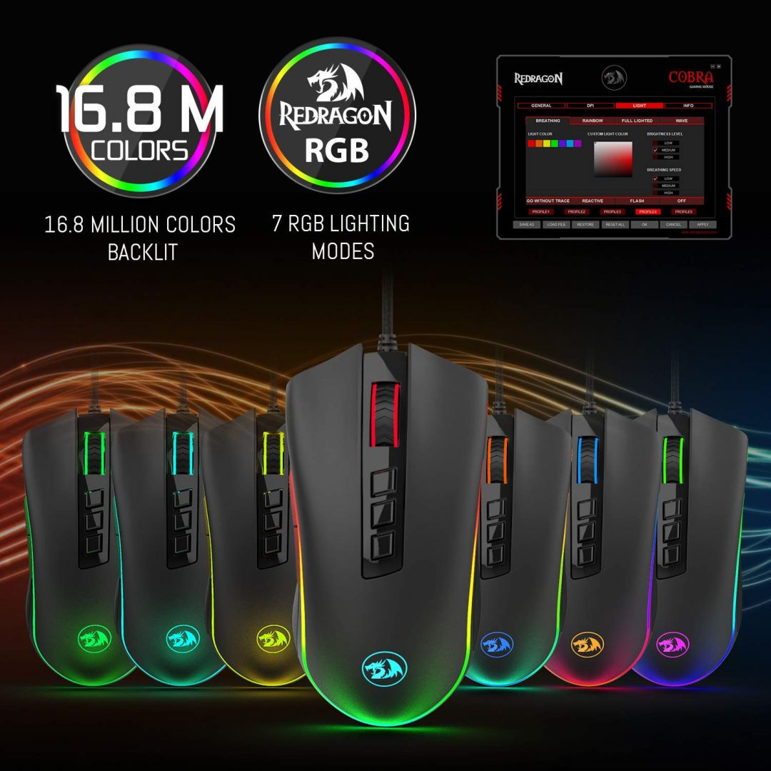 Redragon Cobra M711 RGB Gaming egér (fekete) #4
