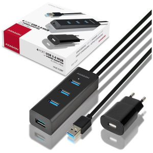 AXAGON HUE-S2BP 4 portos USB 3.0 Charging HUB tápegységgel #1