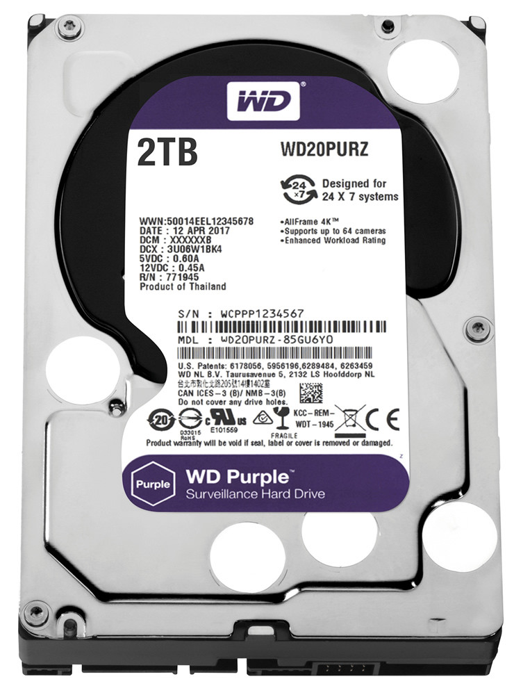 2TB WD Purple - SATA3 HDD 64MB - WD20PURZ #1