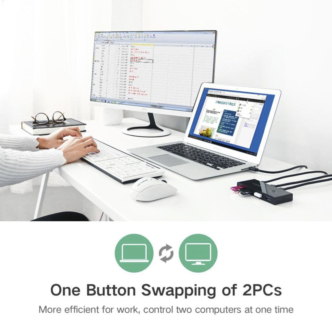 Ugreen Switchbox HUB 4x USB 3.2 (USB elosztó két számítógéphez) #3