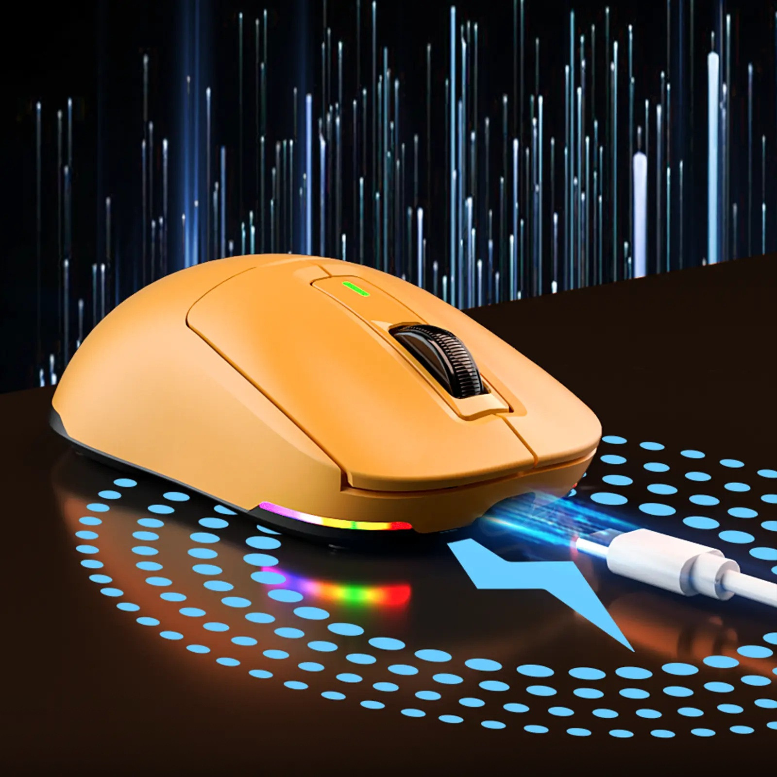 Meetion GW24 Vezetékes / 2,4G / Bluetooth Gamer egér (sárga) #3