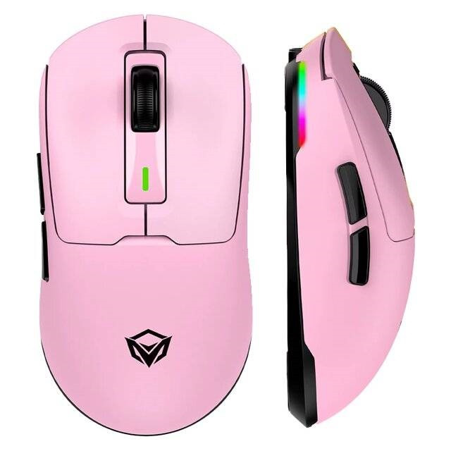 Meetion GW24 Vezetékes / 2,4G / Bluetooth Gamer egér (rózsaszín) #1