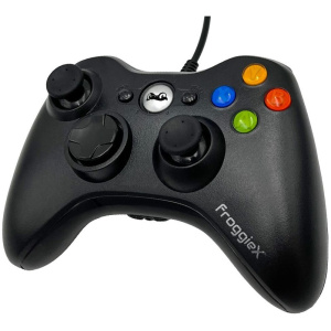 FroggieX vezetékes kontroller Xbox360 / PC-hez (fekete) #1