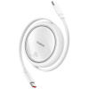 Baseus Free2Pull felcsévélhető USB-C - USB-C kábel 100W 1m (fehér) #1