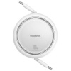 Baseus Free2Pull felcsévélhető USB-C - USB-C kábel 100W 1m (fehér) #2