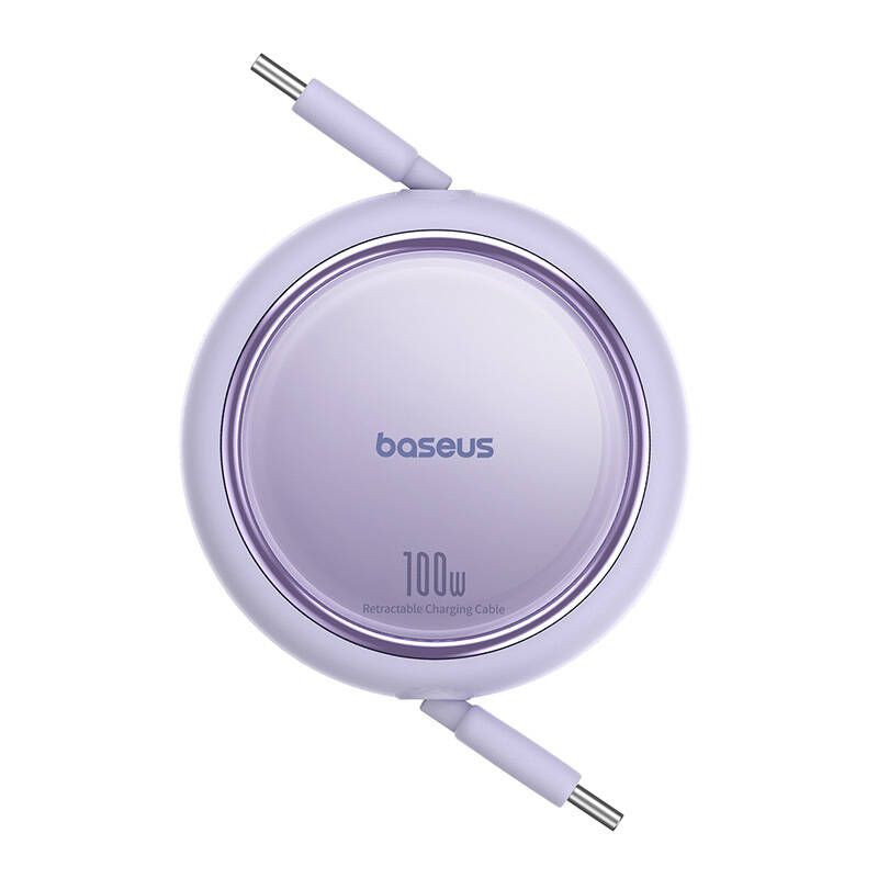 Baseus Free2Pull felcsévélhető USB-C - USB-C kábel 100W 1m (lila) #2