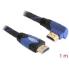 Delock HDMI-HDMI (M) kábel 1m 4K, egyik végén 90 fokban hajlított (kék) #1