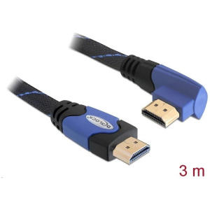 Delock HDMI-HDMI (M) kábel 3m 4K, egyik végén 90 fokban hajlított (kék) #1