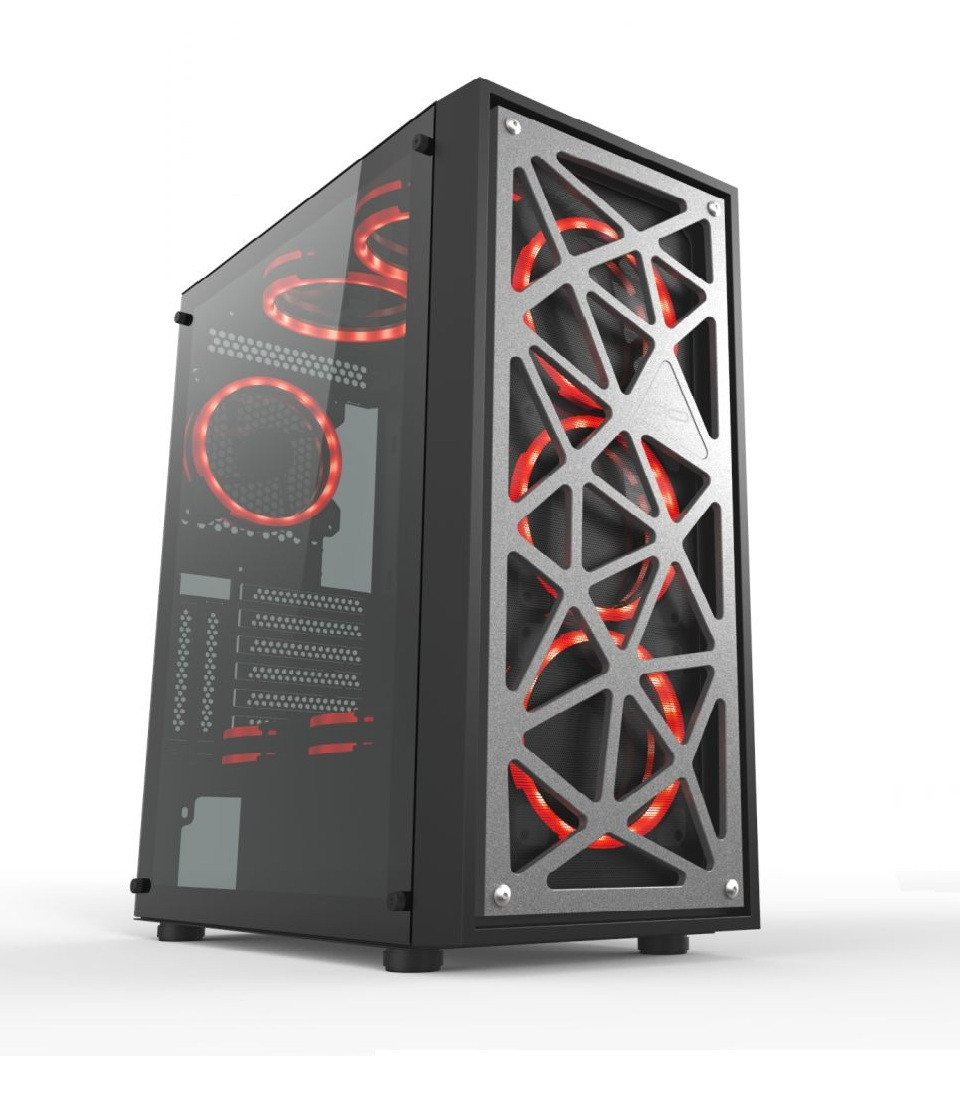 AIO Enigma L ház edzett üveg oldalappal (Gun Metal) #1