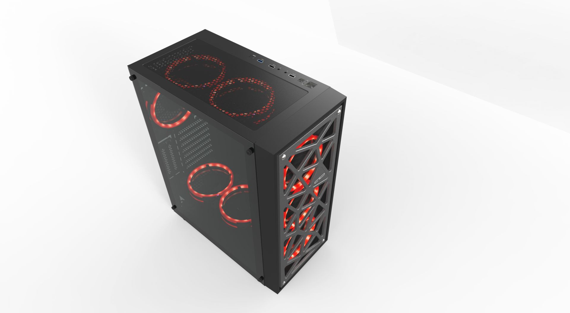 AIO Enigma L ház edzett üveg oldalappal (Gun Metal) #3