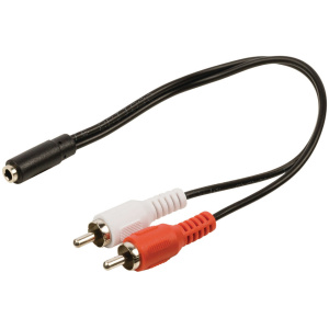 3,5mm Jack aljzat - RCA összekötő kábel (F/M) 20 cm #1