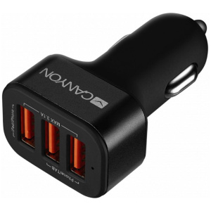 Canyon CNE-CCA06B autós szivargyújtós töltő 3x USB porttal, 17W #1