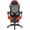 Trust GXT 706 Rona Gaming szék lábtartóval (fekete-piros) #3