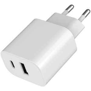 Gembird USB-s töltő (220V) - 2,4A, 1x USB-A, 1x USB-C port, 12W (fehér) #1