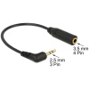 Delock Sztereó jack 2,5 mm-es 3 tűs apa > sztereó jack 3,5 mm-es 4 tűs anya #1