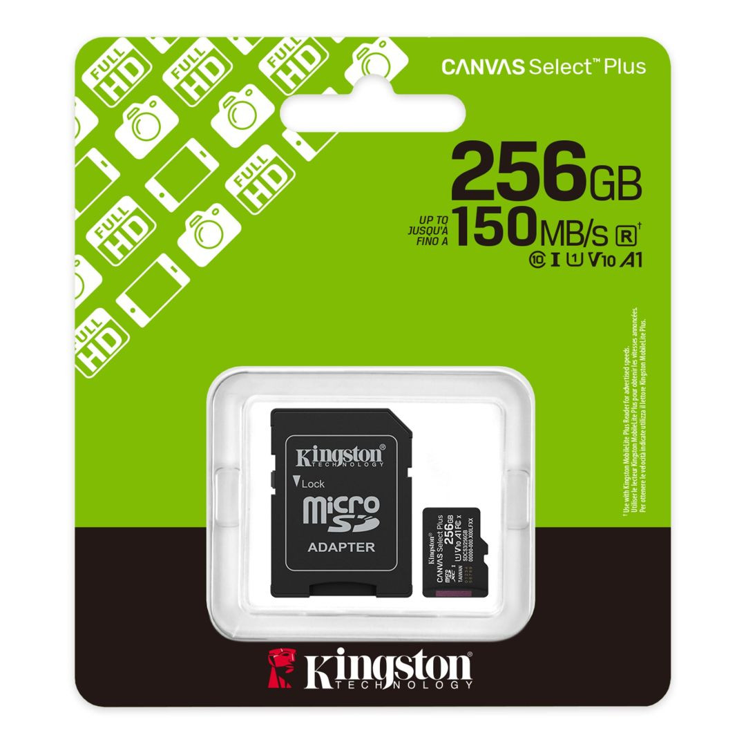 256GB Kingston Canvas Select Plus G3 microSD kártya + SD adapter (Class 10) #3