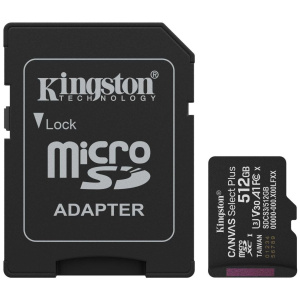 512GB Kingston Canvas Select Plus G3 microSD kártya + SD adapter (Class 10) #1