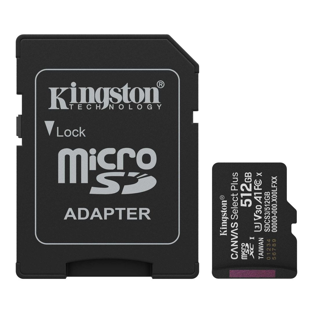 512GB Kingston Canvas Select Plus G3 microSD kártya + SD adapter (Class 10) #1