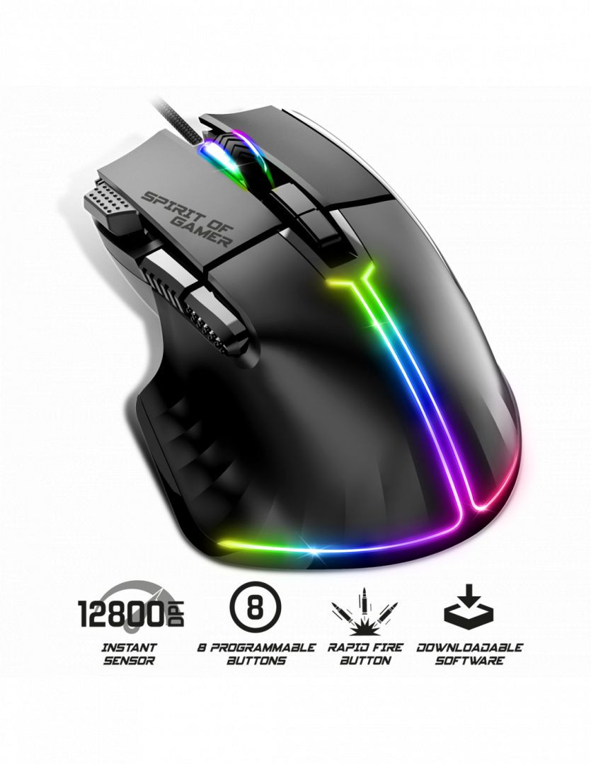 Spirit of Gamer PRO-M5 RGB Gamer egér (fekete) #3
