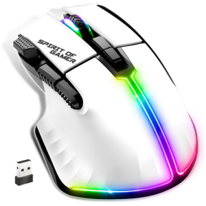 Spirit of Gamer PRO-M5 RGB vezeték nélküli Gamer egér (2,4Ghz+Bluetooth) (fehér) #2