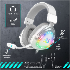 Spirit of Gamer ELITE H40 RGB headset (fehér) #2